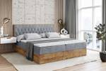 Boxspringbett LOLLI5 Grau - Breite: 200 cm - H3