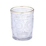 Lot de 4 verres avec motifs 300 ml Doré - Verre - 8 x 10 x 8 cm