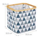Aufbewahrungsbox Stoff Blau - Braun - Weiß - Bambus - Textil - 34 x 31 x 34 cm