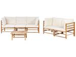 Set de jardin CERRETO Blanc crème - Chêne clair - Blanc - 67 x 187 cm - 1 set