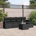 Gartensitzgruppe K4936(6-tlg) Schwarz - Massivholz - 69 x 62 x 55 cm