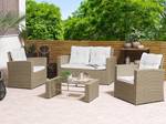 Set de jardin LUCA Beige - Bleu - Marron - Blanc - Polyrotin - 128 x 77 x 61 cm