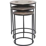 Tables d'appoint Marrakesh (lot de 3) Marron - Métal - 48 x 59 x 48 cm