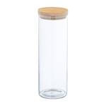 Lot de 3 bocaux en verre avec couvercle Marron - Bambou - Verre - Matière plastique - 10 x 28 x 10 cm
