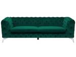 3-Sitzer Sofa SOTRA Smaragdgrün - Grün - Silber