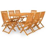 Garten-Essgruppe (9-teilig) 3006399-1 Braun - Massivholz - Holzart/Dekor - 85 x 75 x 160 cm