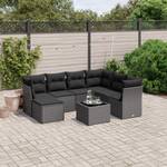 Gartensitzgruppe K4088(8-tlg) Schwarz - Massivholz - 69 x 62 x 62 cm