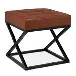 Tabouret en similicuir Noir - Marron - Bois manufacturé - Métal - Matière plastique - 41 x 41 x 41 cm