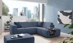 Ecksofa DOHA Blau - Ecke davorstehend rechts - Ottomane davorstehend rechts