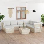 Gartensitzgruppe K5472(8-tlg) Beige - Massivholz - 65 x 60 x 60 cm