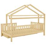 Stauraumbett HomeySHEF Ⅰ Beige - Holzwerkstoff - Massivholz - Holzart/Dekor - 96 x 166 x 208 cm