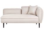 Chaiselongue CHEVANNES Beige - Schwarz - Creme - Armlehne davorstehend links - Ecke davorstehend rechts