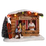 Weihnachtsdorf-Miniatur Marktstand Stein - 11 x 10 x 14 cm