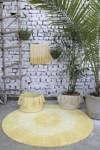 Runder Baumwollteppich mit Gelb - Naturfaser - Textil - 150 x 150 x 150 cm