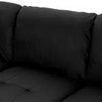 Canapé panoramique Gauche Bolette Noir Noir - Cuir véritable - 207 x 86 x 157 cm