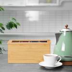 Boîte à thé avec compartiments flexibles Marron - Bambou - Bois manufacturé - Matière plastique - 31 x 15 x 19 cm