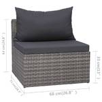 Gartensofa-Set Grau - Polyrattan - 72 x 63 x 68 cm