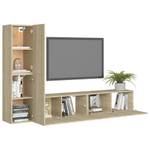 TV-Schrank 4er Set D466 Braun - Holzwerkstoff - 30 x 30 x 80 cm