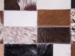 Tapis patchwork CESME Beige - Noir - Marron - Gris - Blanc - Cuir véritable - 230 x 160 x 160 cm