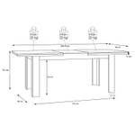 Table 160/206cm décor chêne blanchi Beige - Bois manufacturé - 207 x 75 x 90 cm