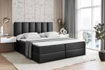 Boxspringbett BOXI1 Hochglanz Schwarz - Breite: 200 cm - H3