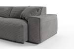 Sofa RANI Ecksofa Cord Grau - Ecke davorstehend links