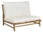 Chaise de jardin TODI Blanc crème - Chêne clair - Blanc