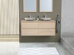 Meuble double vasque MILIPAM Beige - Bois manufacturé - 45 x 50 x 120 cm