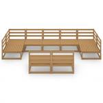 Garten-Lounge-Set (9-teilig) 3009755-1 Braun - Massivholz - Holzart/Dekor - 70 x 67 x 70 cm