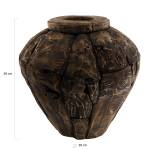 DKNC - Vase Allentown Schwarz - Holz teilmassiv - 38 x 39 x 38 cm