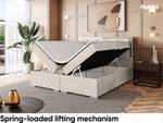 Boxspringbett Dani Silver Beige - 140 x 214 cm - H4