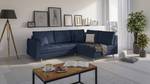 Ecksofa Amber Blau - Massivholz - Textil - Holzart/Dekor - Holz teilmassiv - 231 x 81 x 161 cm