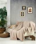 Kuscheldecke Pique Beige - Naturfaser - 200 x 1 x 150 cm