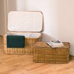 Truhe 2er Set Rattan Braun - Rattan - Textil - 50 x 26 x 30 cm