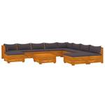 Garten-Lounge-Set (11-teilig) 3087320 Grau - Massivholz - Holzart/Dekor - 68 x 30 x 68 cm