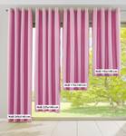 Vorhang Ösen Leinen Optik Grobfaser Pink - Textil - 140 x 145 x 1 cm
