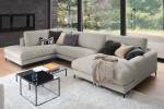 Sofa CARA Wohnlandschaft U-Form Cord Steingrau