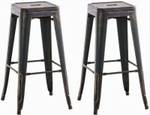 Tabouret de bar Joshua Lot de 2 Noir brillant