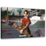 Bilder Mädchen mit Skateboard 100 x 70 cm