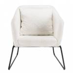 Fauteuil tissu bouclette blanc Blanc - Textile - 79 x 80 x 74 cm