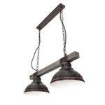 Lampe à suspension HAKON Argenté / Gris - Gris argenté - Bois - Profondeur : 60 cm