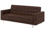 3-Sitzer Sofa ABERDEEN Braun - Dunkelbraun - Silber