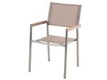 Chaise de salle à manger GROSSETO Beige - Chêne clair - Argenté - Lot de 2