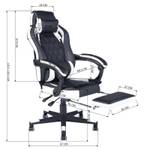 Fauteuil de gaming noir et blanc Noir - Blanc - Cuir synthétique - 69 x 126 x 64 cm