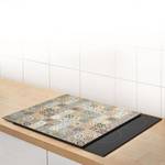 Herdblende-/Abdeckplatte "Mosaik", Glas Weiß - Glas - 50 x 1 x 56 cm