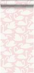 papier peint cygnes 7281 Rose foncé - Fibres naturelles - Textile - 53 x 1005 x 1005 cm