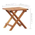 Table pliable de jardin Marron - Bois massif - Bois/Imitation - 40 x 40 x 40 cm
