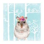 Aquarell Hamster Türkis 80 x 80 cm