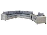 Set de salon TEGLIO Beige - Gris - Polyrotin - 265 x 83 x 265 cm