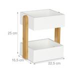 Organiseur de bureau 2 compartiments Marron - Blanc - Bambou - Bois manufacturé - 23 x 25 x 17 cm